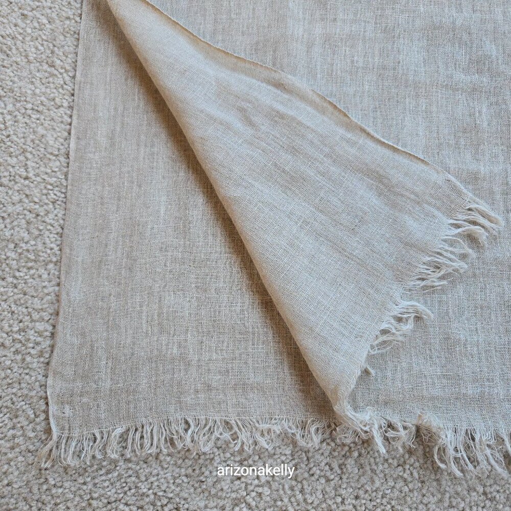 Linen Scarf Flax Natural Tan